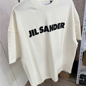 Jil Sander Off-White Tee with Black Logo